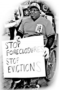Jerome Jackson with sign