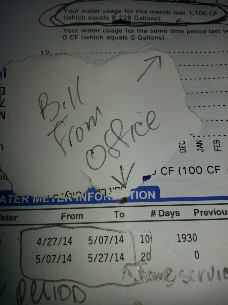 Bill picked up at DWSD payment center